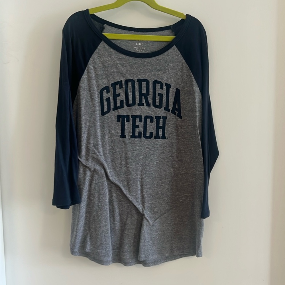 Georgia Tech navy & gray varsity raglan tee